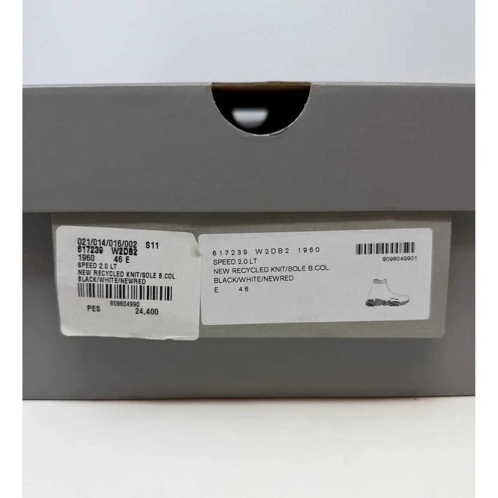 Balenciaga Speed 2.0 Trainer Black/White/Red Size 13 US 46 EU